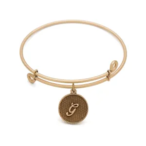 Initial G, Bangle Antique Gold Color Finish