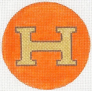 INSL3-41: Lee’s 3” Round Insert – Hermès H – orange with gold & brown