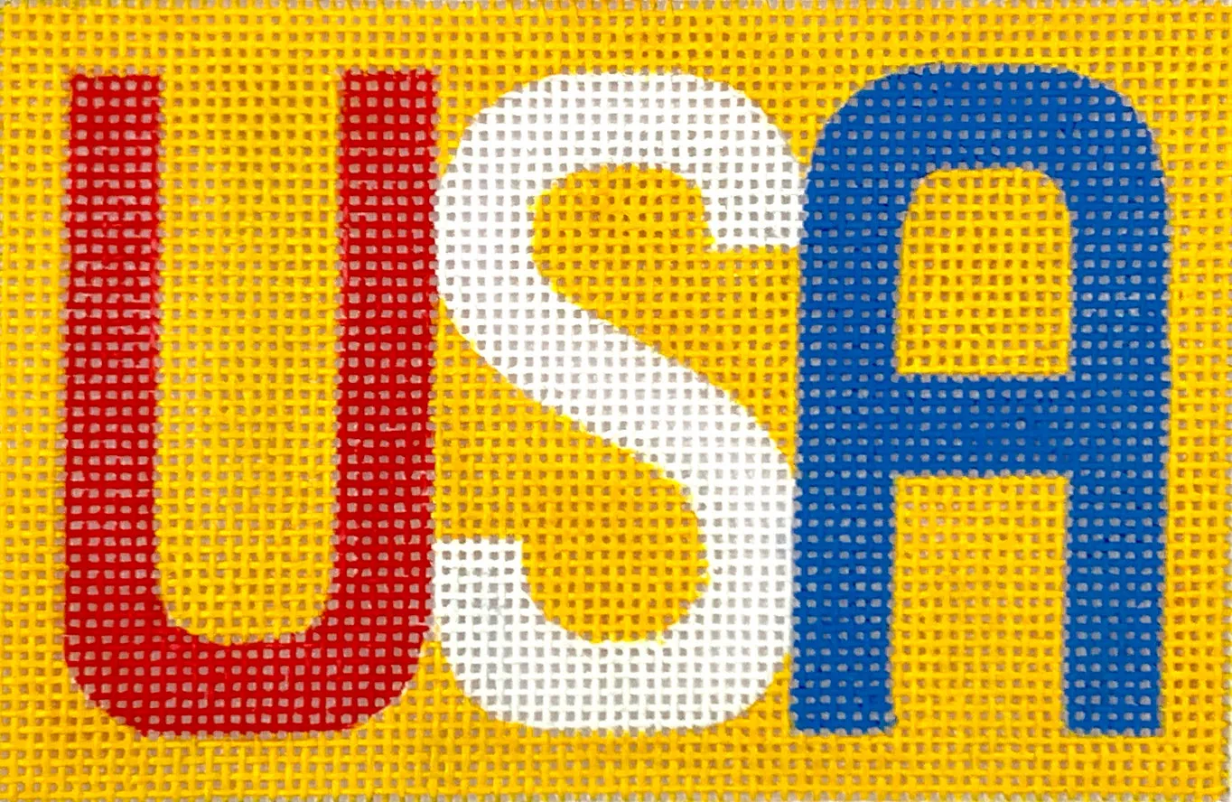 INSPPP-25 Planet Earth Passport Cover Insert – USA in Bright Block Letters – red, white & blue on golden yellow