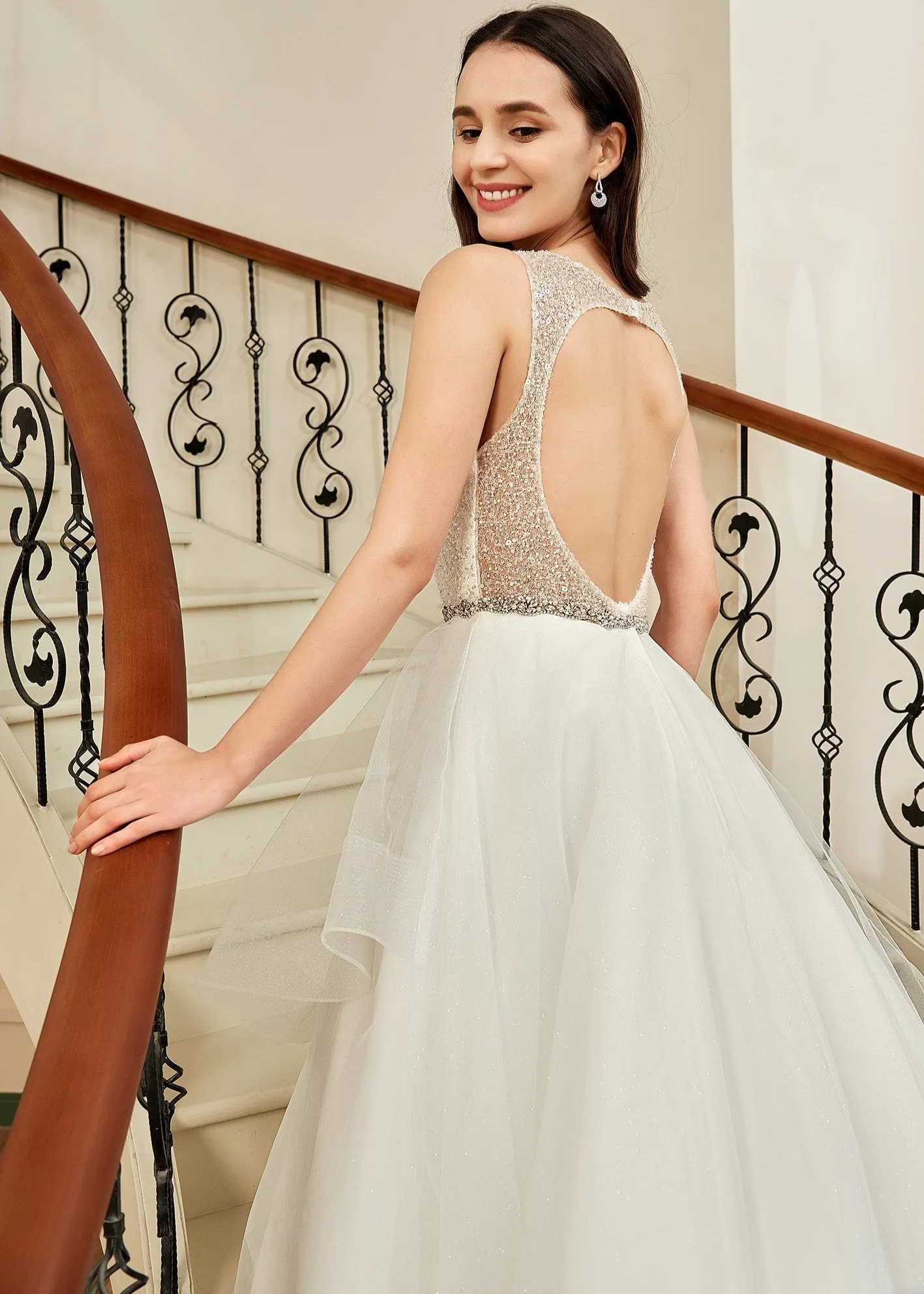 Jacinda Beaded Keyhole Back Gown in Ivory Size 10 Express NZ wide