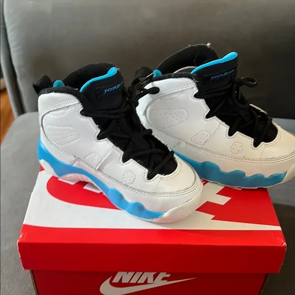 Jordan Kids' White and Blue Sneakers