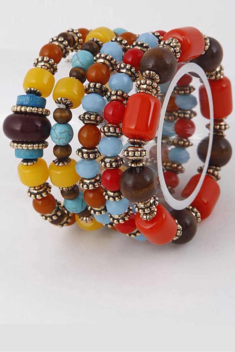 Just Beadtween You & Me - Bracelet Set in Mustard