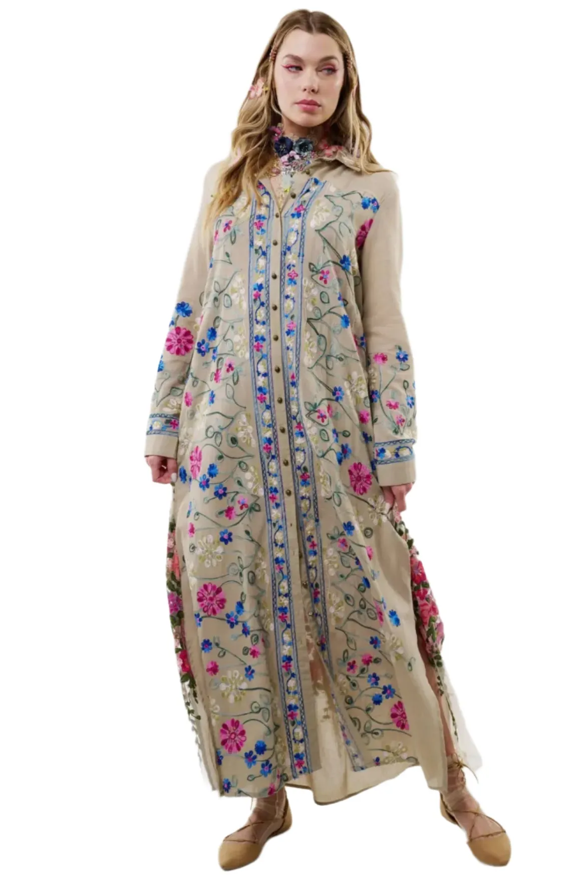 Kensington Embroidered Gardens Maxi Duster / Topper