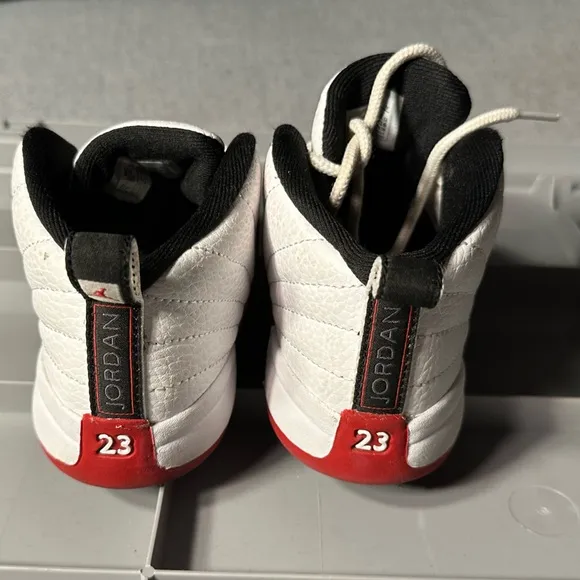 Kids Jordan Red and White Sneakers