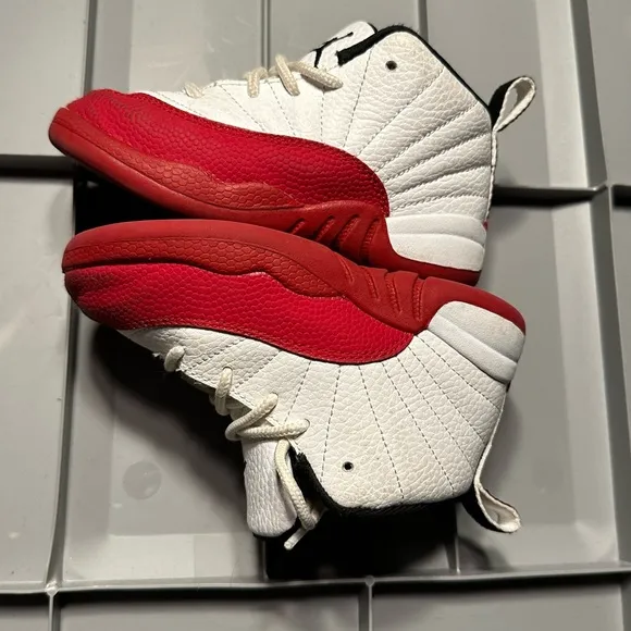 Kids Jordan Red and White Sneakers