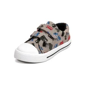 Kids Sneakers Boy Canvas Shoes Brown Cars - KKOMFORME