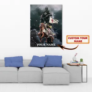 Knights Templar Custom Canvas - Personalized Name Canvas - Templar Vn96 146