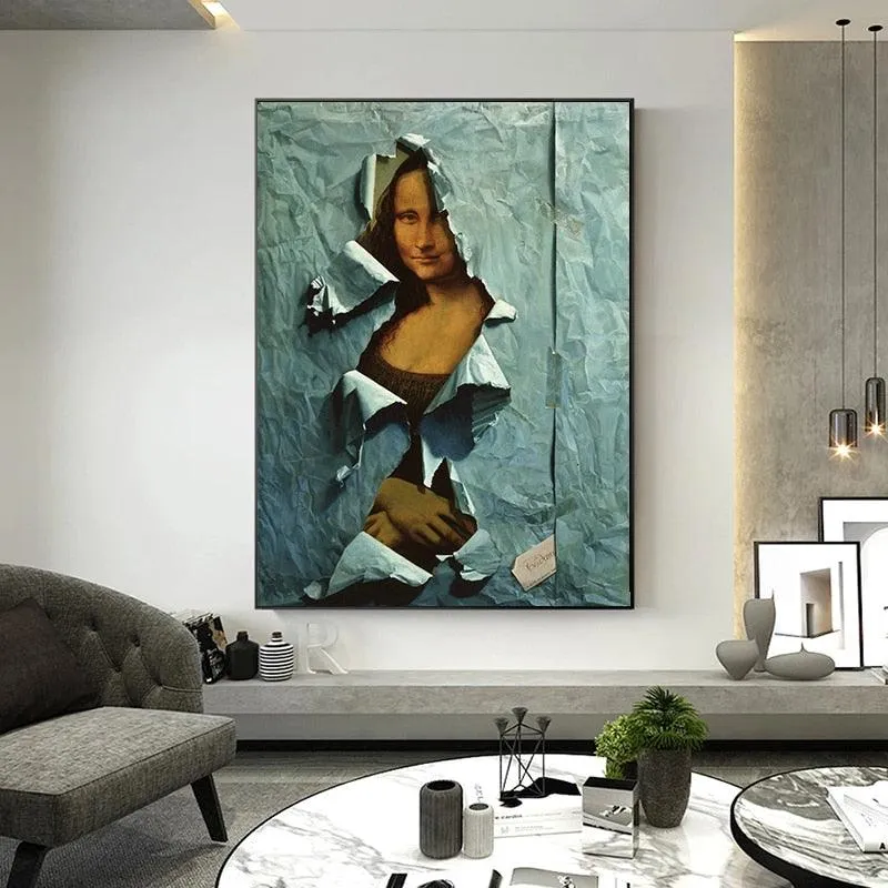La Déchirure (The Tear) ft Mona Lisa Wall Art Print