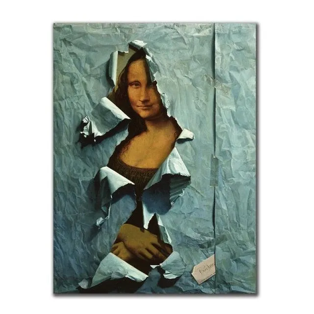 La Déchirure (The Tear) ft Mona Lisa Wall Art Print