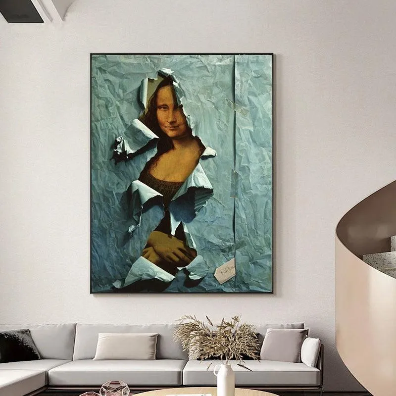 La Déchirure (The Tear) ft Mona Lisa Wall Art Print