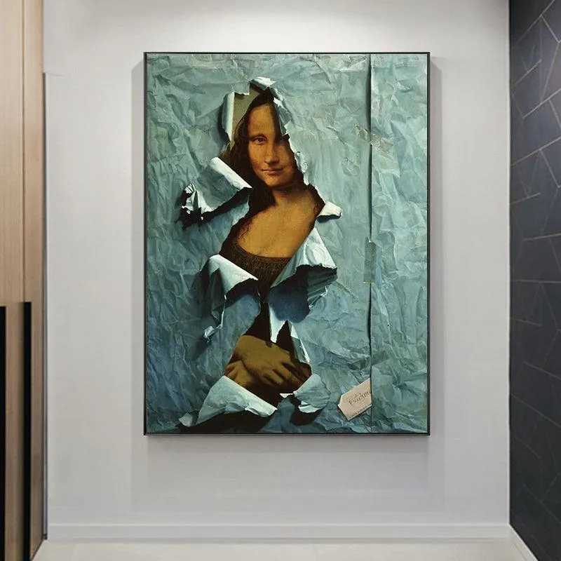 La Déchirure (The Tear) ft Mona Lisa Wall Art Print