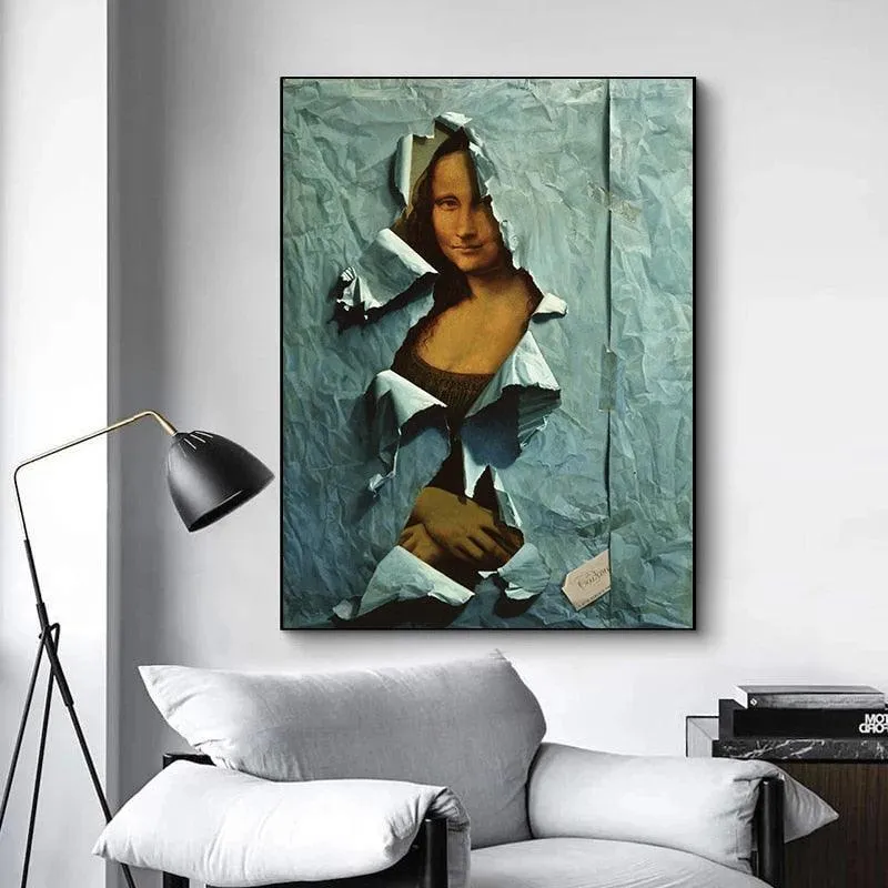 La Déchirure (The Tear) ft Mona Lisa Wall Art Print