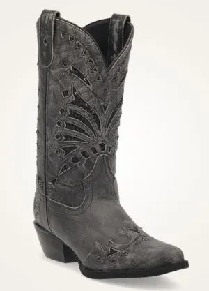 Laredo Stevie 52120 in Black Ladies Cowboy Boots