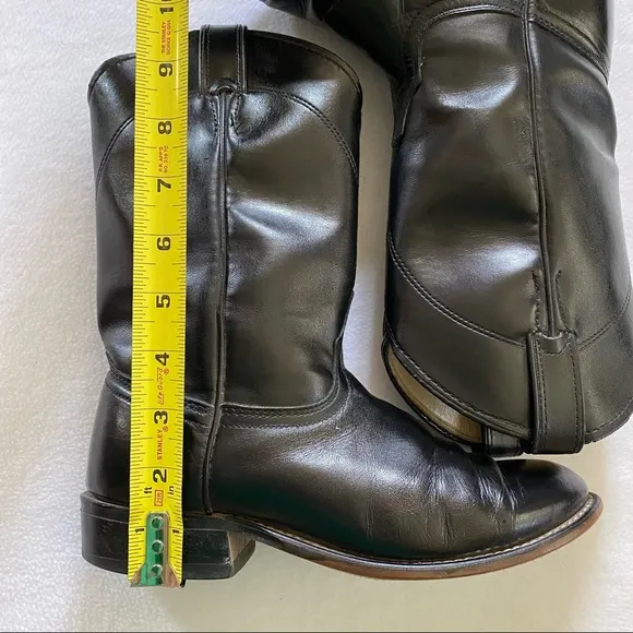 Laredo Women’s Western Cowboy Black Leather Boots Size 6.5 - Made in USA