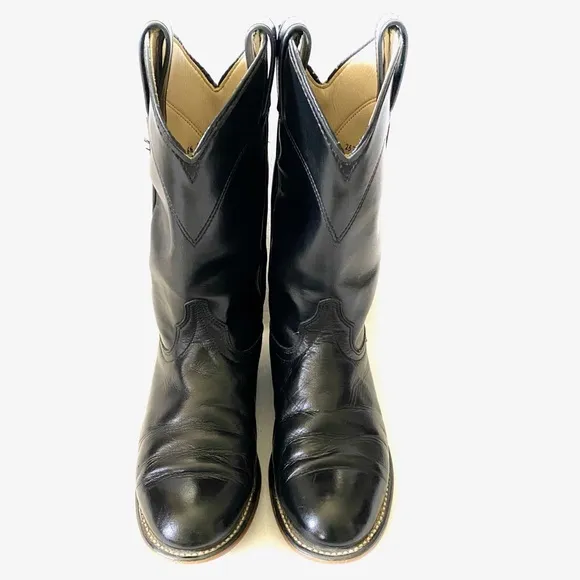 Laredo Women’s Western Cowboy Black Leather Boots Size 6.5 - Made in USA