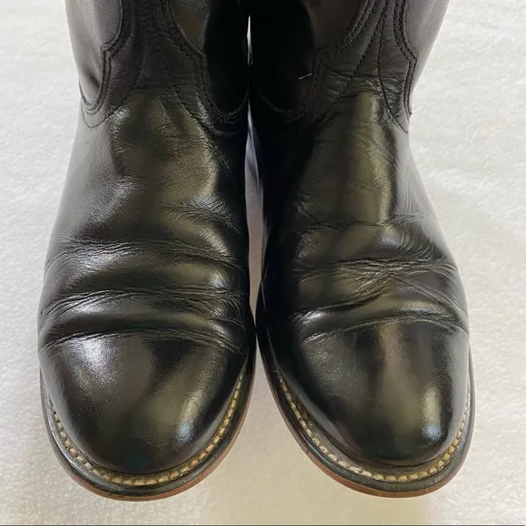 Laredo Women’s Western Cowboy Black Leather Boots Size 6.5 - Made in USA