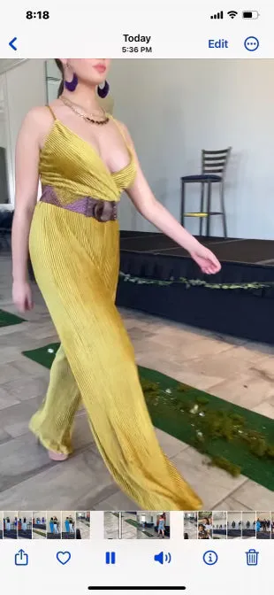 Lavendar Gold Beaded Belt