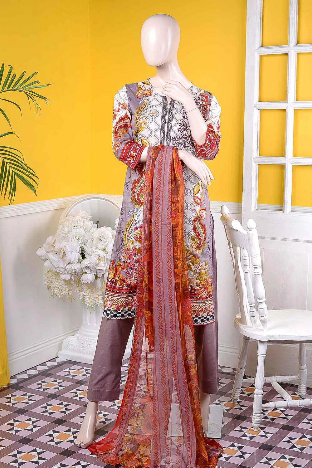 (LE-5A) Dazzling Mirage | Un-stitched Embroidered Lawn