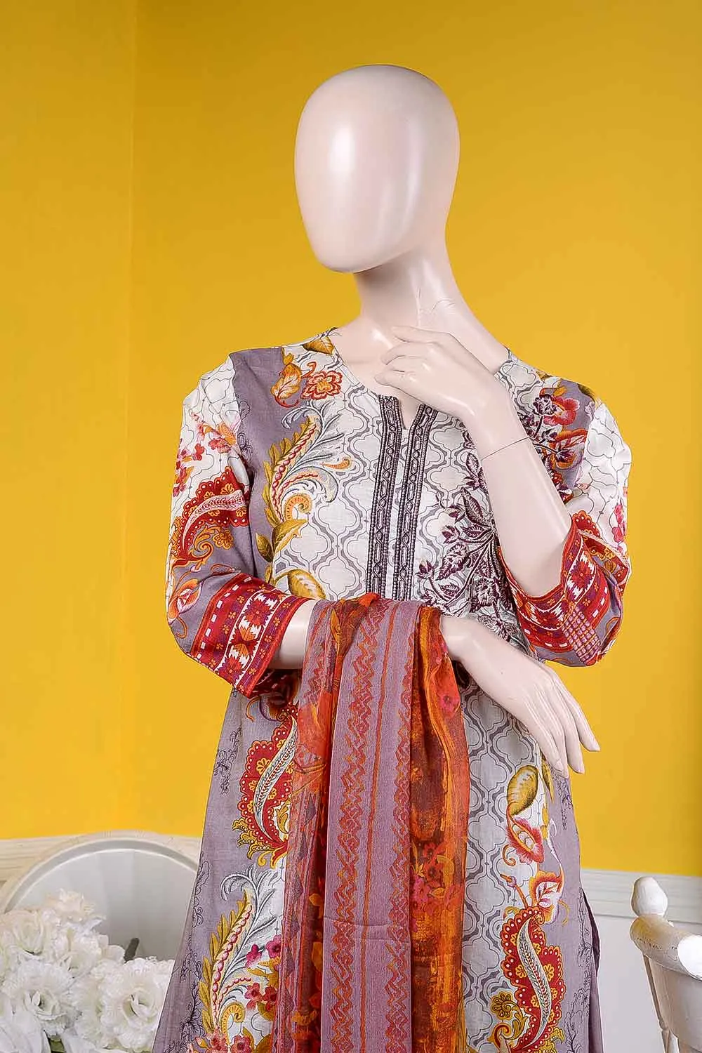 (LE-5A) Dazzling Mirage | Un-stitched Embroidered Lawn