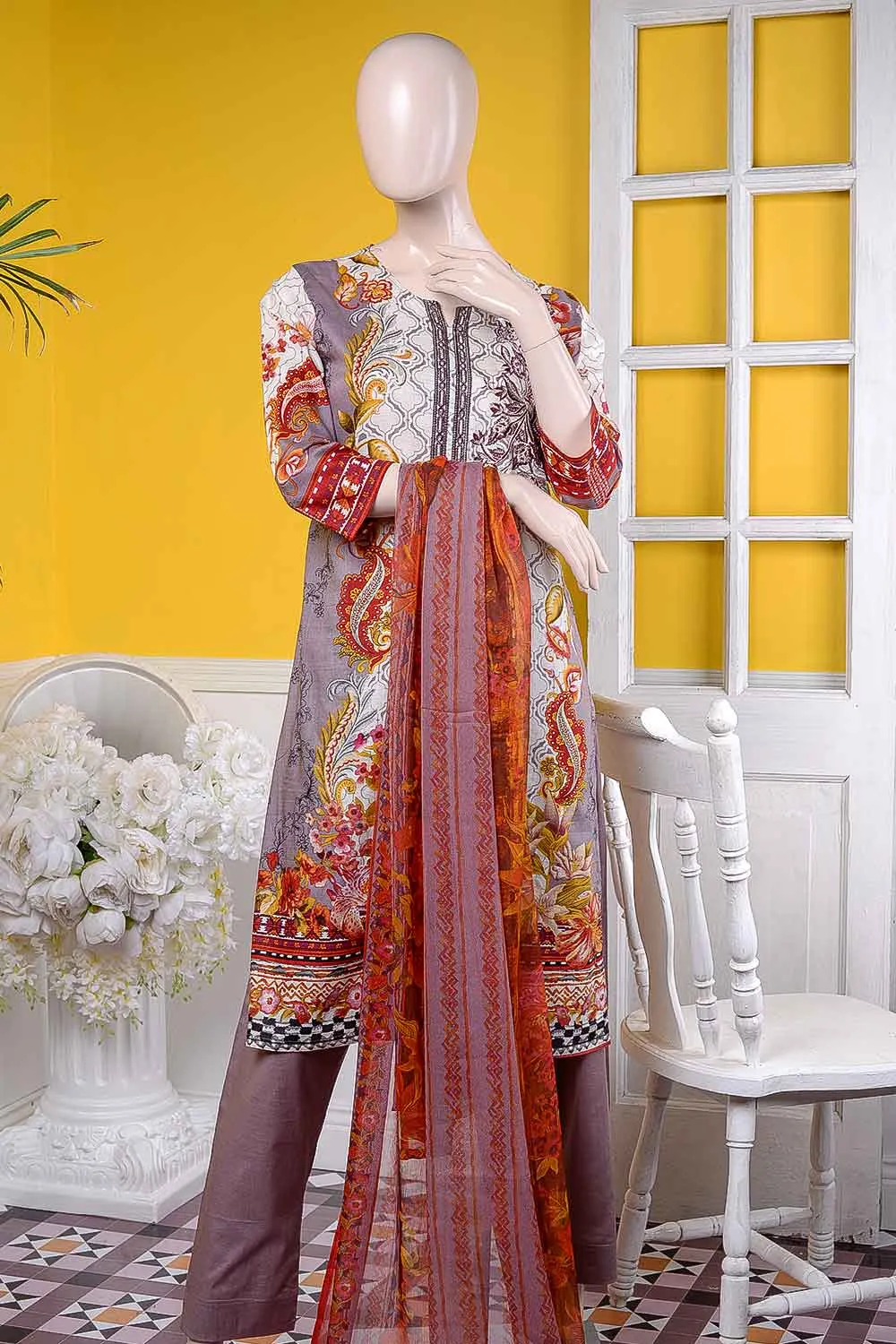 (LE-5A) Dazzling Mirage | Un-stitched Embroidered Lawn