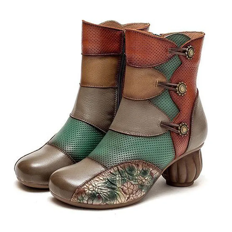 Leather Ankle Boots For Women
