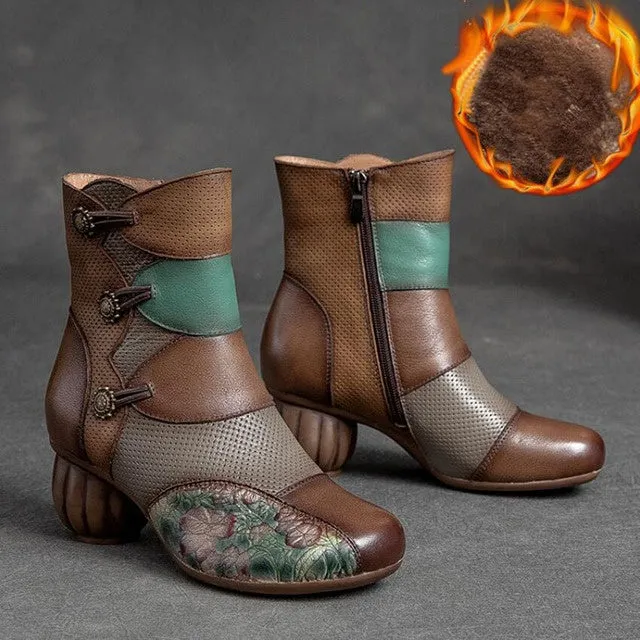 Leather Ankle Boots For Women