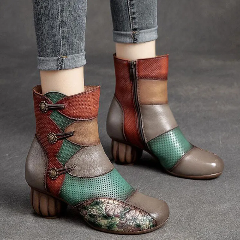 Leather Ankle Boots For Women