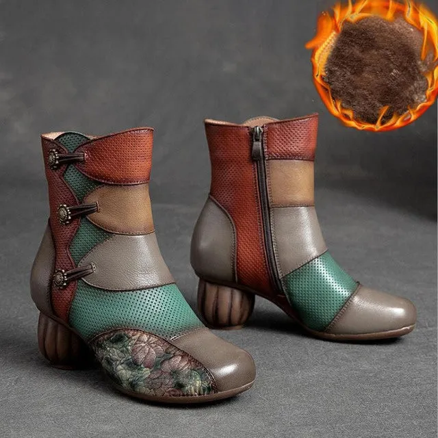 Leather Ankle Boots For Women