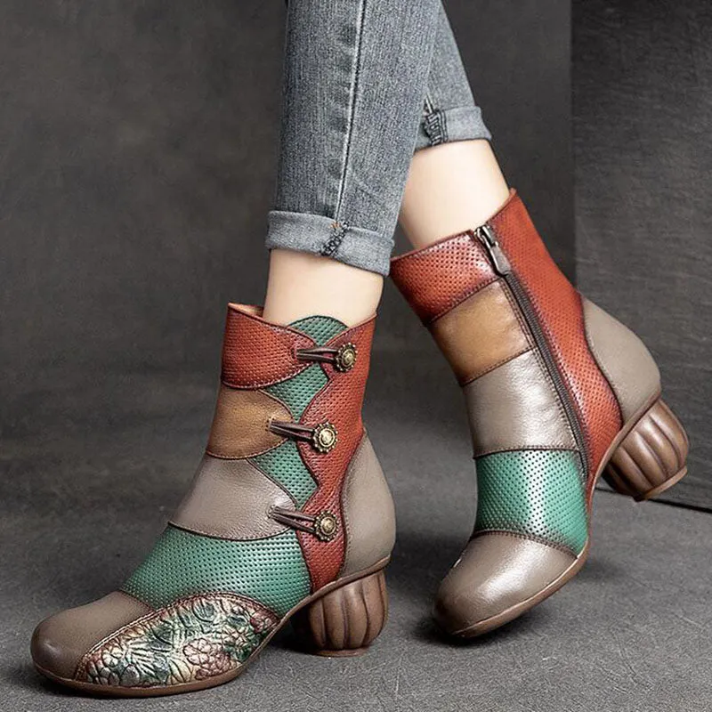 Leather Ankle Boots For Women
