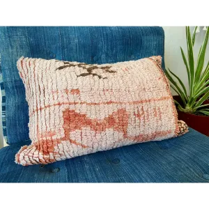 Light pink Moroccan lumbar pillow