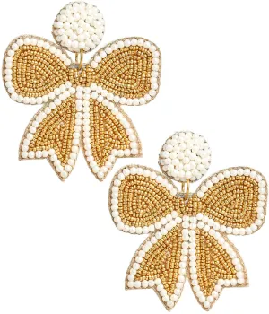 Lisi Lerch Emma Beaded Bow Earrings Gold