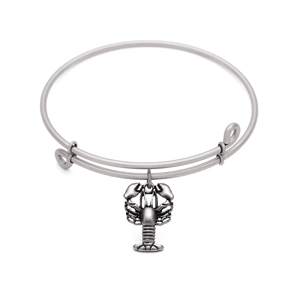 Lobster, Bangle Antique Silver Color Finish