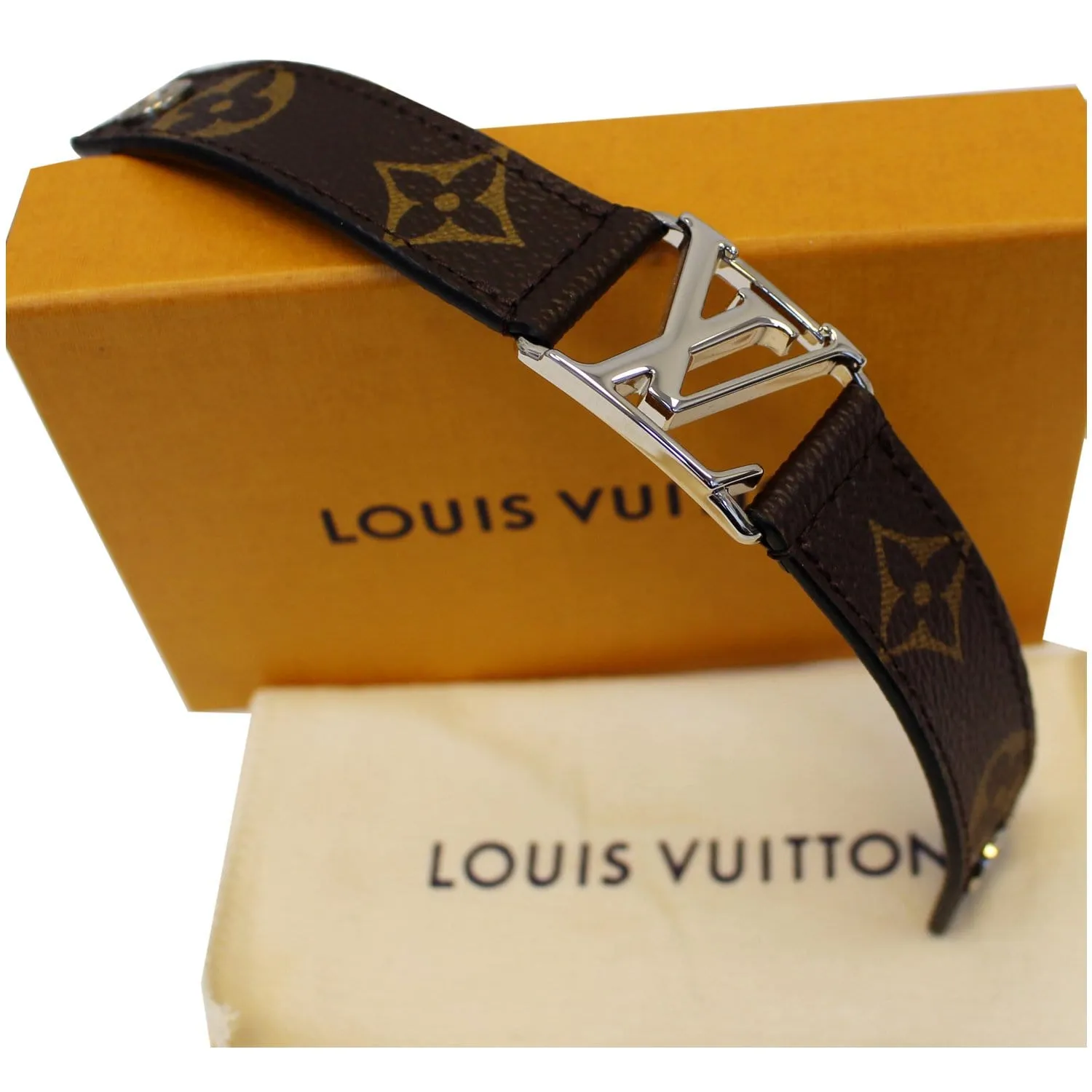 LOUIS VUITTON Hockenheim Monogram Canvas Bracelet 19