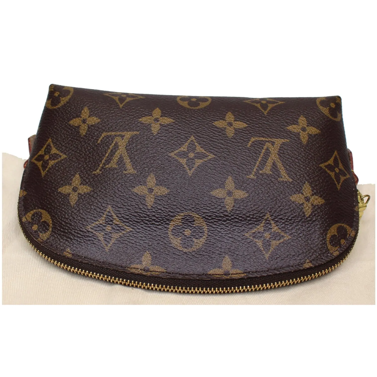 LOUIS VUITTON Monogram Canvas Cosmetic Pouch Brown