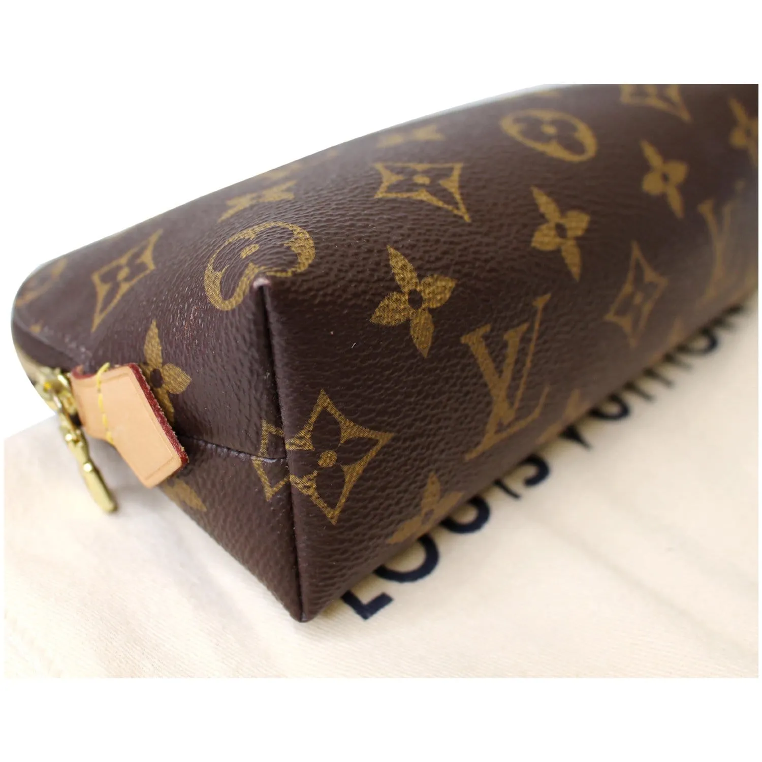 LOUIS VUITTON Monogram Canvas Cosmetic Pouch Brown