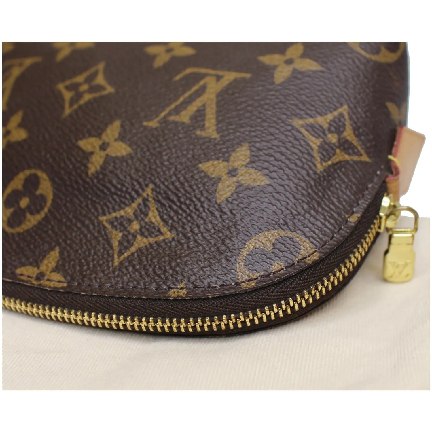 LOUIS VUITTON Monogram Canvas Cosmetic Pouch Brown
