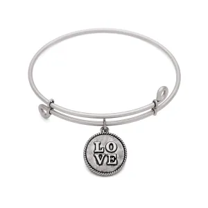 Love, Bangle Antique Silver Color Finish