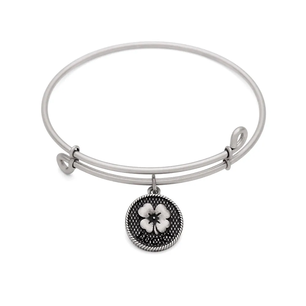 Luck, Bangle Antique Silver Color Finish