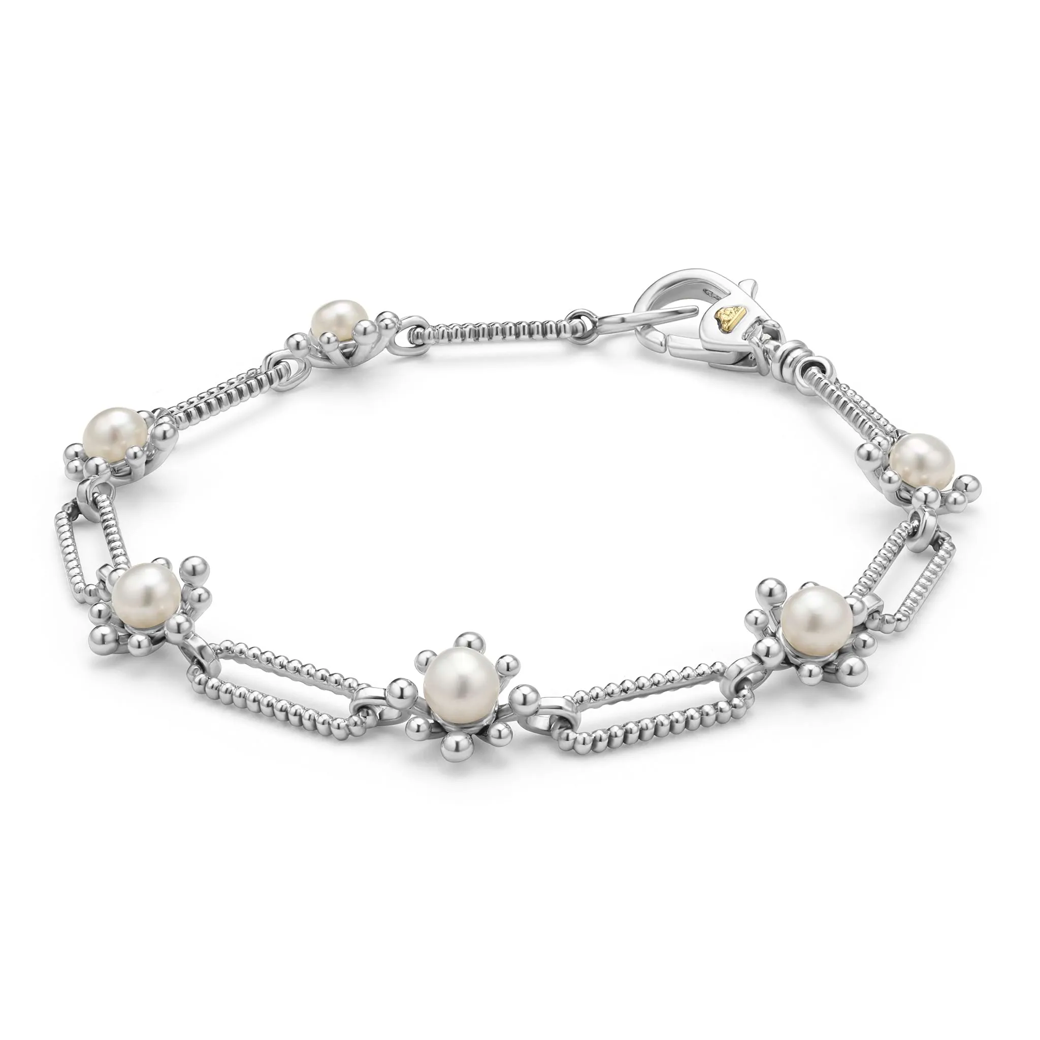 Luna Fleur Pearl Link Bracelet