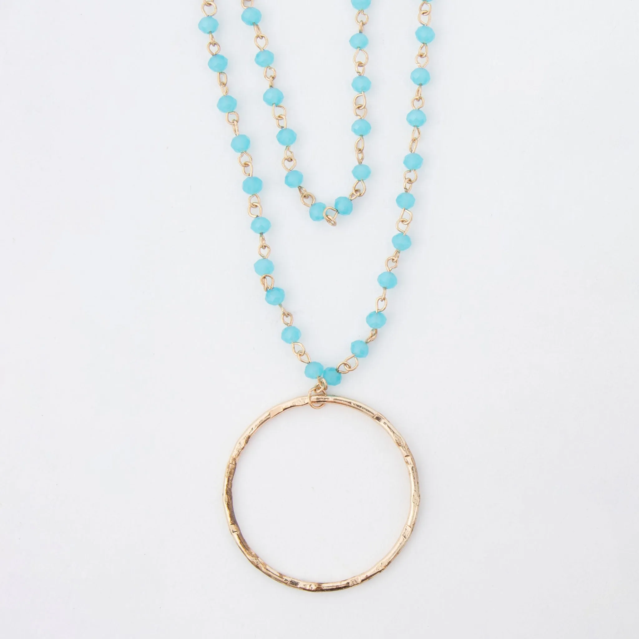 Malia Beaded Ring Pendant Necklace