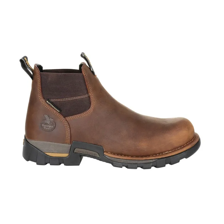 Men's Georgia Boot Eagle One Steel Toe Waterproof Chelsea Brown Work Boot