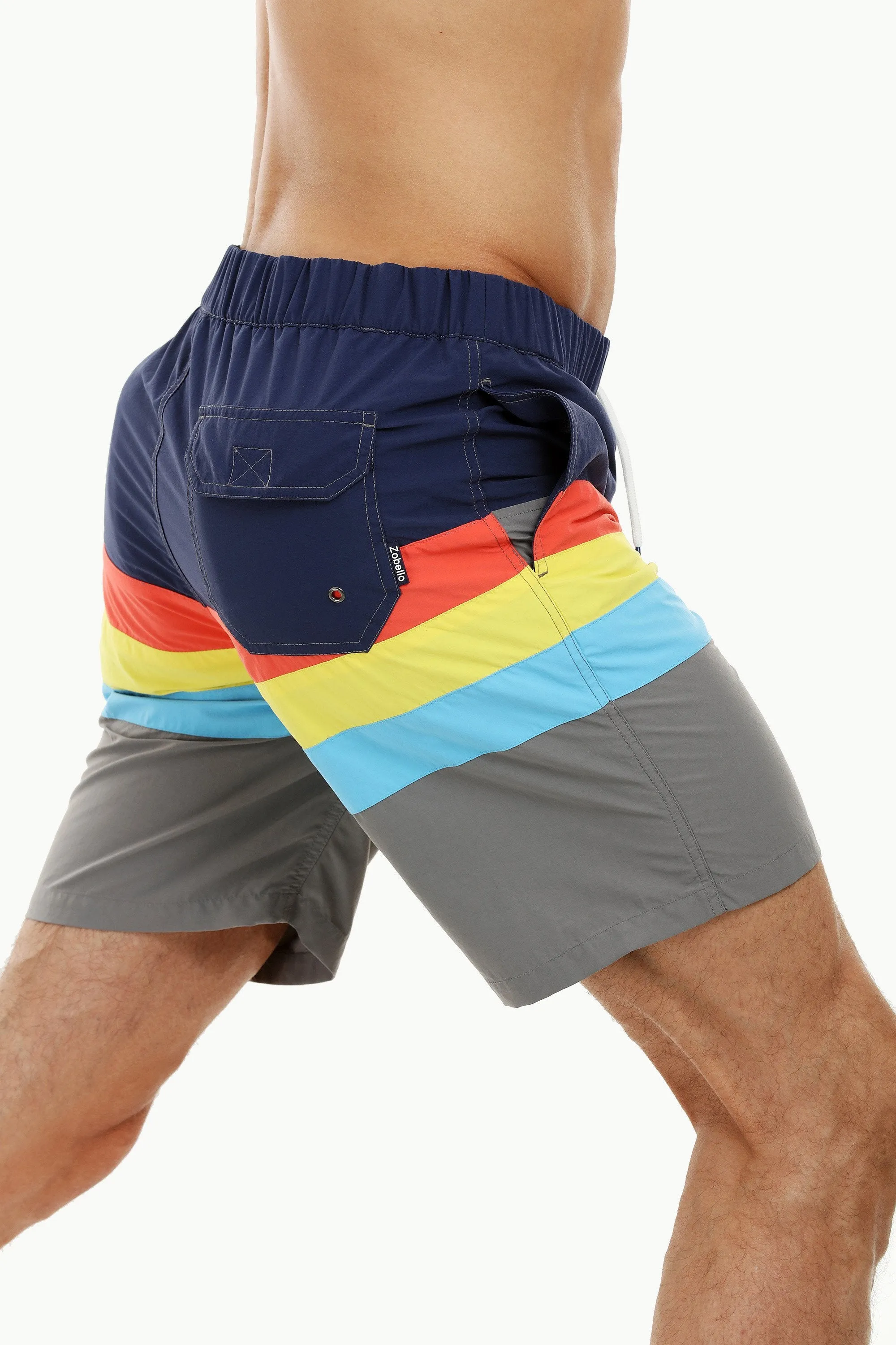 Mens Sporty Multicolour Quickdry Swimshorts