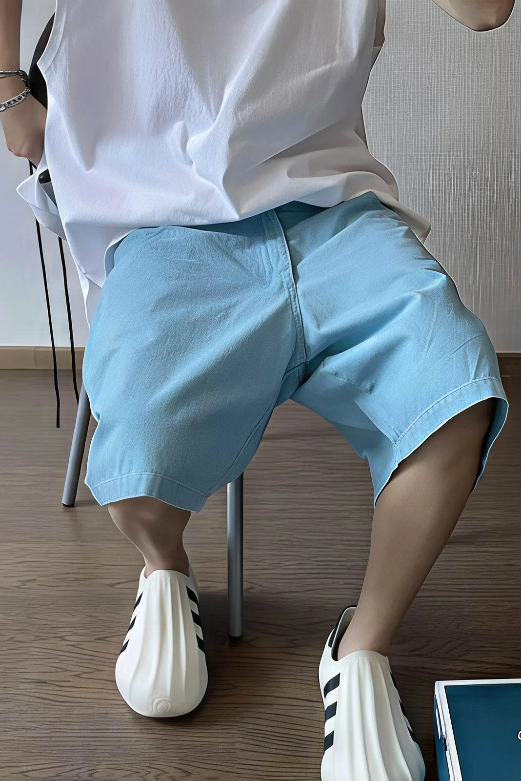 Men's Washed Canvas Shorts - Summer Solid Pastel Colors