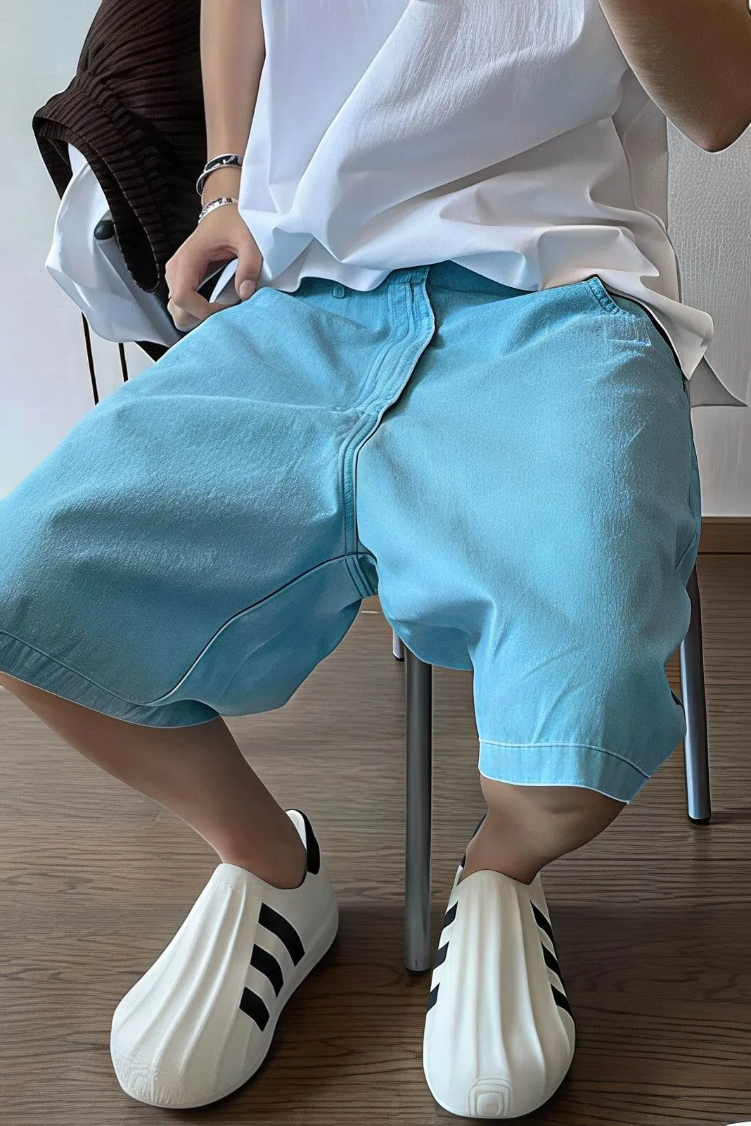 Men's Washed Canvas Shorts - Summer Solid Pastel Colors