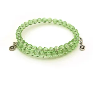 Mint Crystal, Cufflet Antique Silver Color Finish
