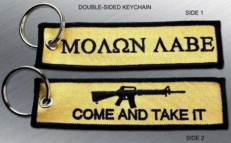 MOLON LABE EMBROIDERED KEYCHAIN TAG
