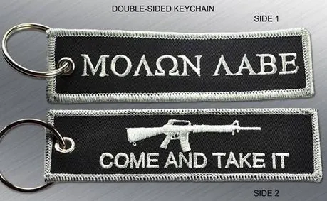 MOLON LABE EMBROIDERED KEYCHAIN TAG