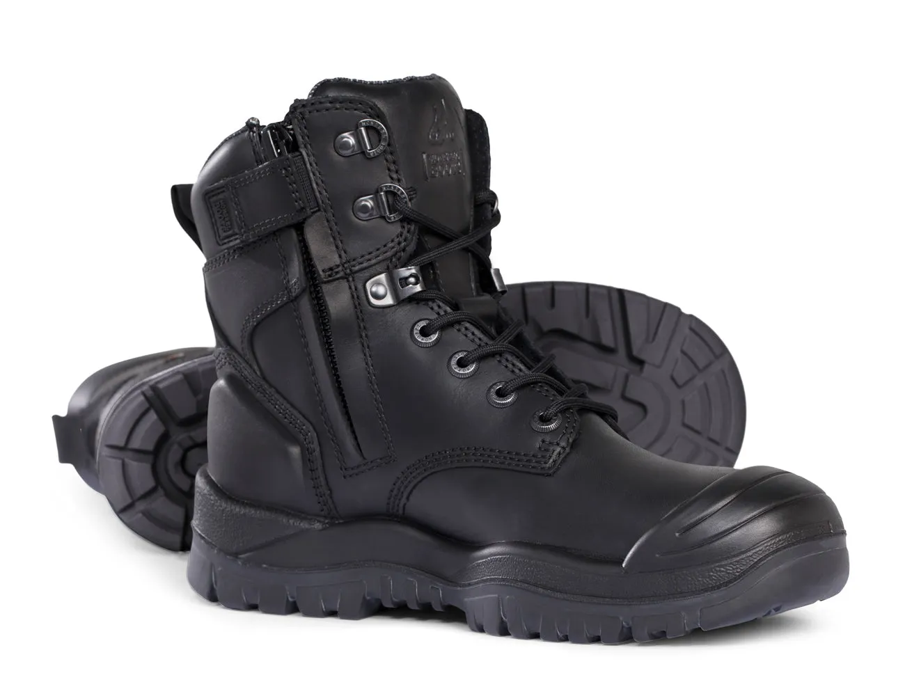 Mongrel Mens 561020 High Leg Zip Boots Steel Bump Rubber