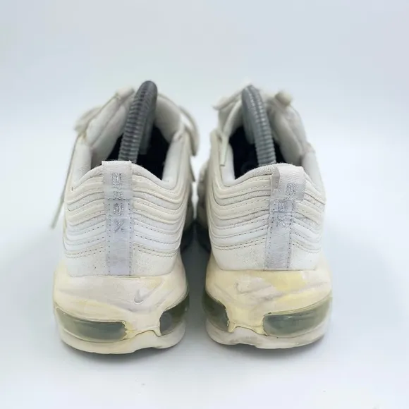 Nike Air Max 97 GS Triple White Sneakers 921522-104 Youth  Size 6Y