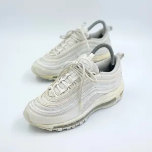 Nike Air Max 97 GS Triple White Sneakers 921522-104 Youth  Size 6Y